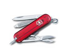 Нож-брелок Victorinox Classic Signature Lite, 58 мм, 7 функций, красный полупрозрачный 0.6226.T от прозводителя Victorinox