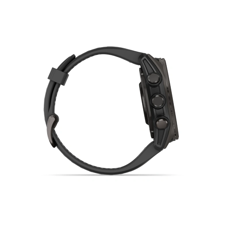 Garmin Fenix 8 - 43 мм AMOLED | Sapphire | Carbon grey DLC titanium with Black/pebble grey silicone band