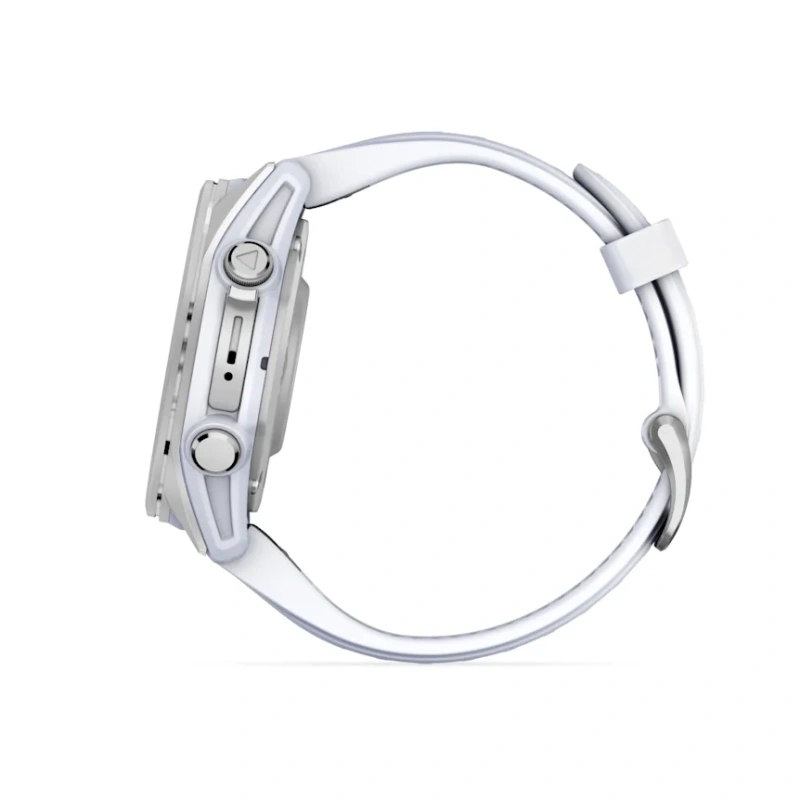 Garmin Fenix 8 - 43 мм AMOLED | Silver with Whitestone silicone band