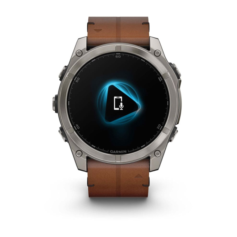 Garmin Fenix 8 - 51 мм AMOLED | SAPPHIRE | Titanium with Chestnut Leather Band