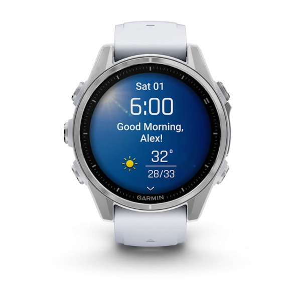 Garmin Fenix ​​8 — AMOLED 43 мм — серебристый с ремешком из белого камня 010-02903-00 от прозводителя Garmin