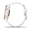 Garmin Venu 2s - 40 мм Премиум-функции | Rose Gold Stainless Steel Bezel with White Case and Silicone Band