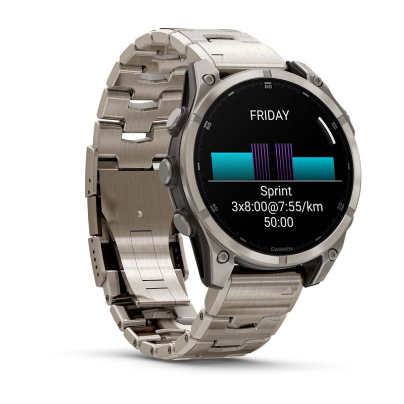 Garmin Fenix 8 - 47 мм AMOLED | SAPPHIRE | Titanium with Vented titanium bracelet