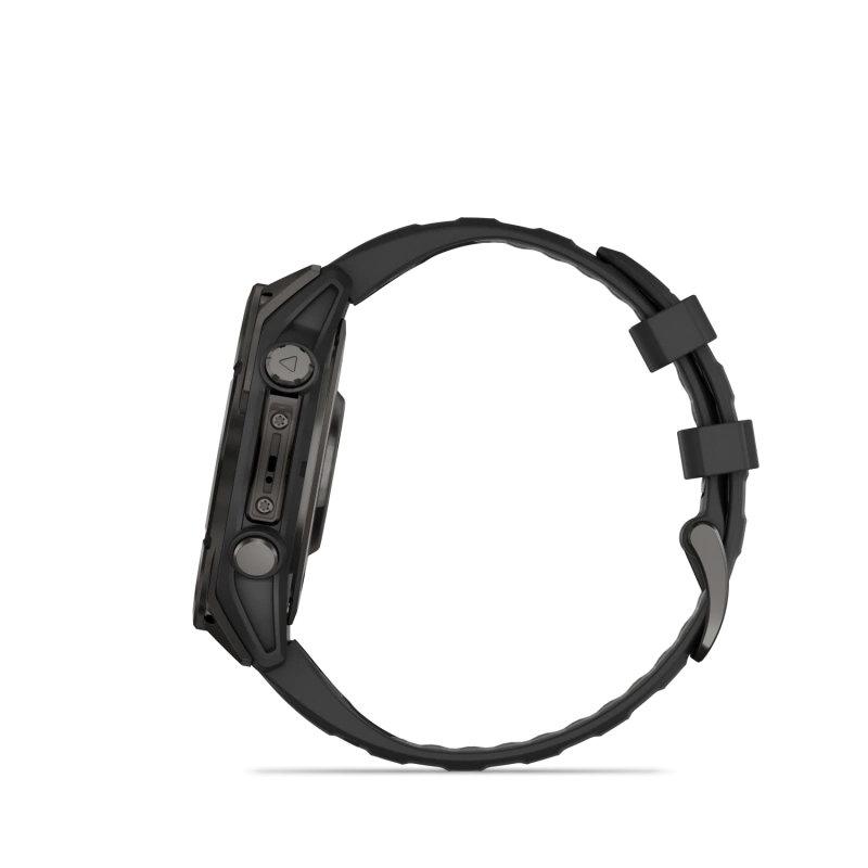 Garmin Fenix 8 - 47 мм AMOLED | SAPPHIRE | Carbon grey DLC titanium with Black/pebble grey silicone band
