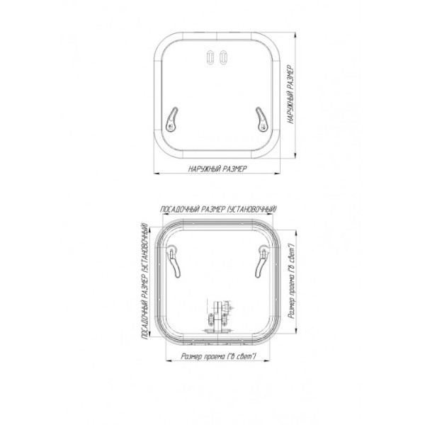 Люк палубный распашной Альбатрос 522х392 030831T от прозводителя Техномарин