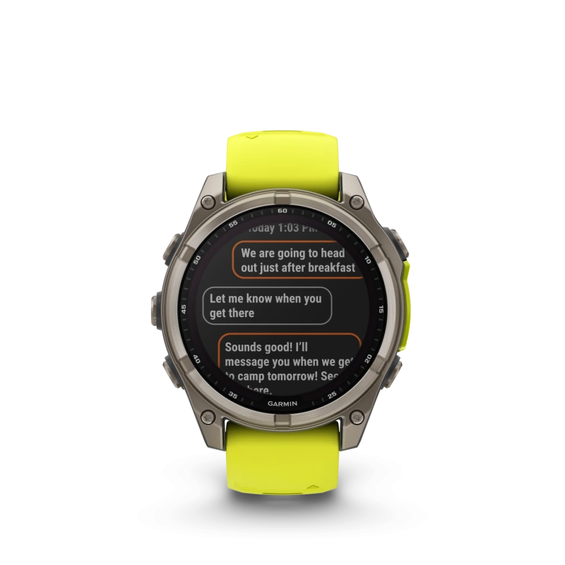 Garmin Fenix 8 - 47 мм SOLAR | SAPPHIRE | Titanium with Amp yellow/graphite silicone band