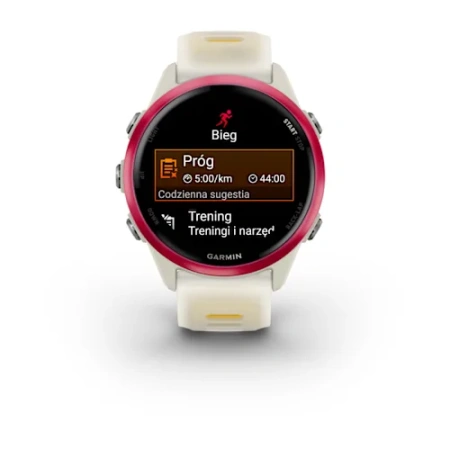 Garmin Forerunner 570 - 42 мм | Raspberry Aluminium with Translucent Bone/Mango Band