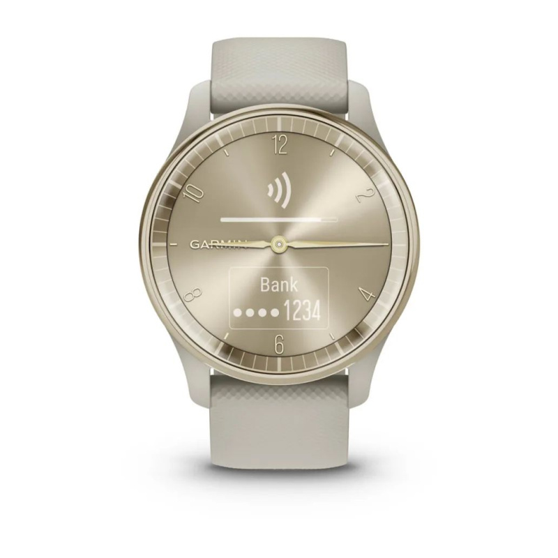 Garmin Vivomove Trend - 40 мм | Cream Gold Stainless Steel Bezel with French Grey Case and Silicone Band