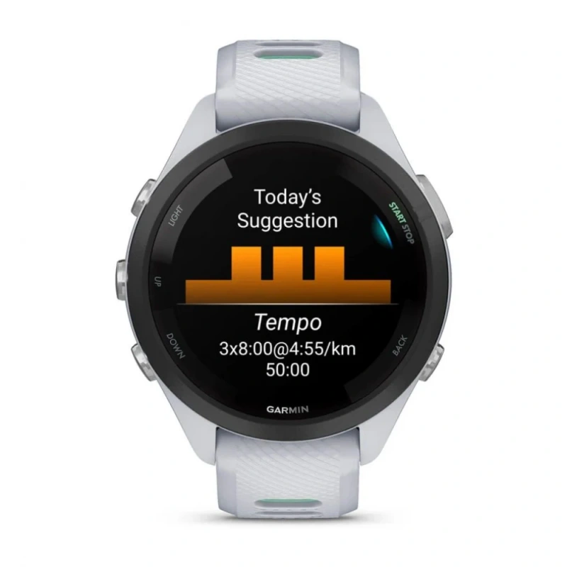 Garmin Forerunner 265s - 42 мм | Black Bezel with Whitestone Case and Whitestone/Neo Tropic Silicone Band