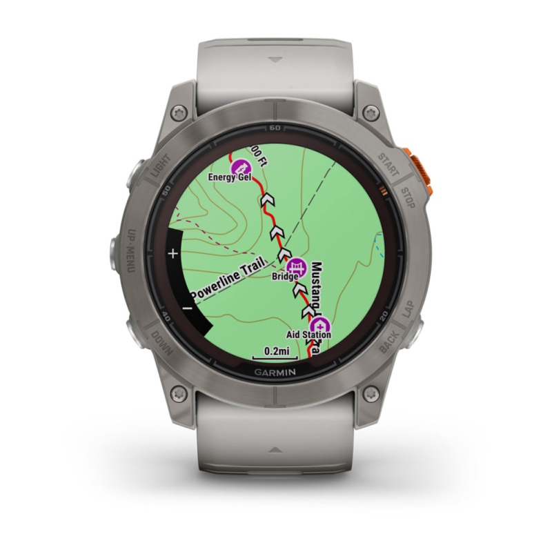 Garmin Fenix 7x Pro - 51 мм SOLAR | SAPPHIRE | Titanium with Fog Gray/Ember Orange Band